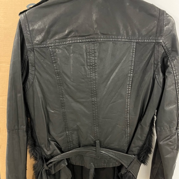 Muubba real leather coat with fur - Picture 5 of 6